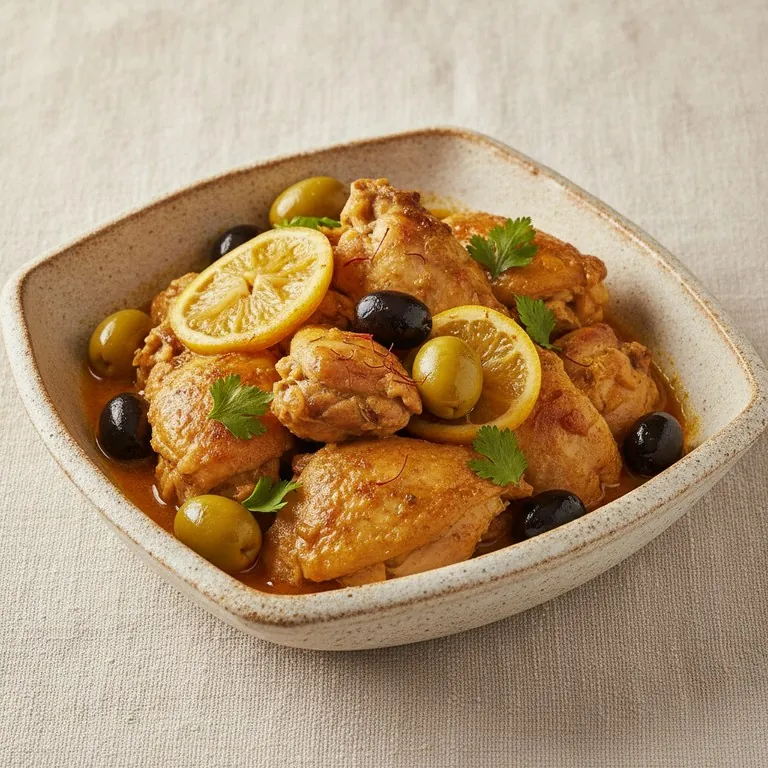 Tajine de poulet au citron confit
